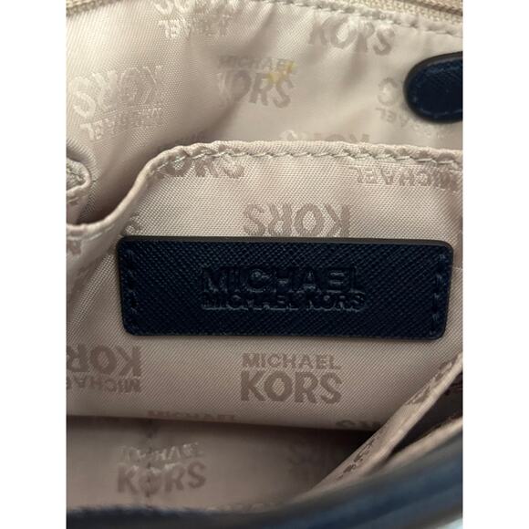 Michael Kors Navy Pebbled Leather Foldover Shoulder Bag #64440 - Picture 13 of 15